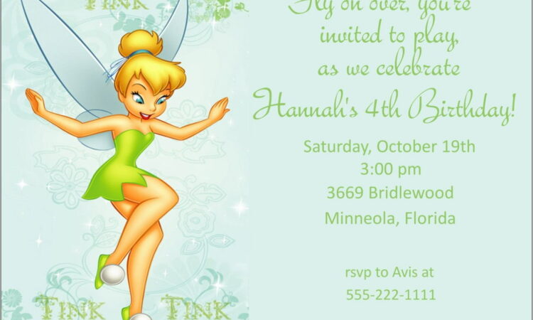 Tinkerbell Invitation Template Free Download