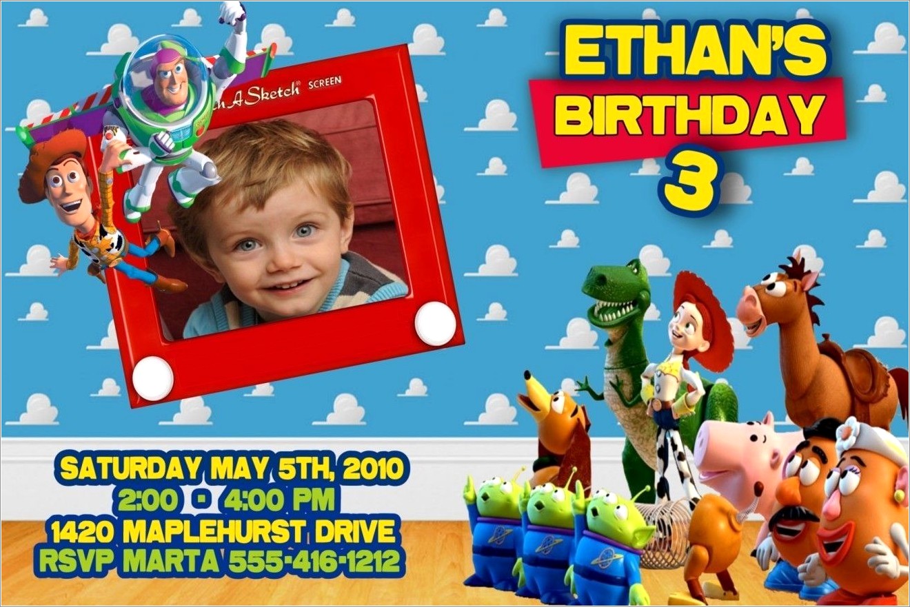 Toy Story Birthday Invitations Template