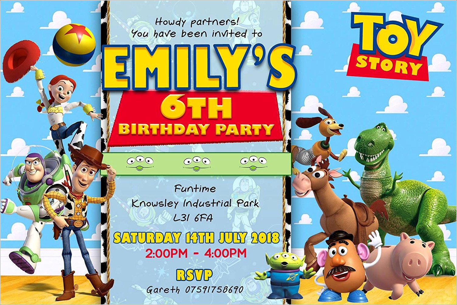 Toy Story Birthday Invitations