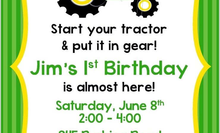 Tractor Birthday Invitation Templates Free