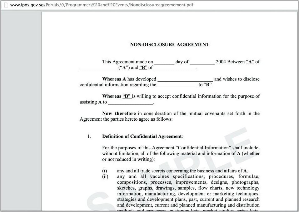 Trade Secret Confidentiality Agreement Sample