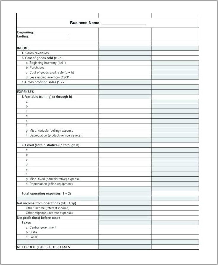 Trading Pl Spreadsheet Template