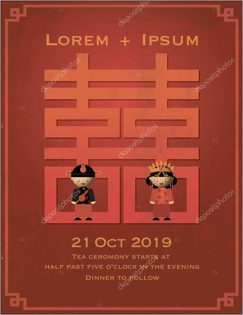 Traditional Chinese Wedding Invitation Template
