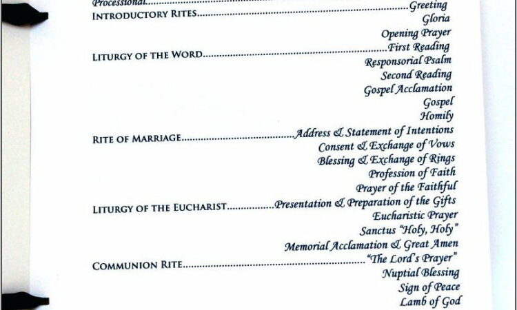 Traditional Wedding Ceremony Program Examples