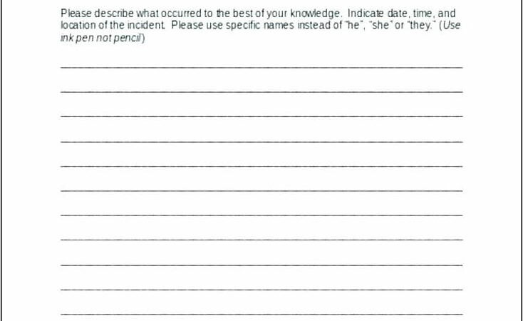 Traffic Accident Statement Template