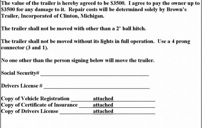 Trailer Hire Agreement Template