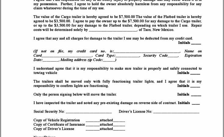 Trailer Lease Agreement Template Free