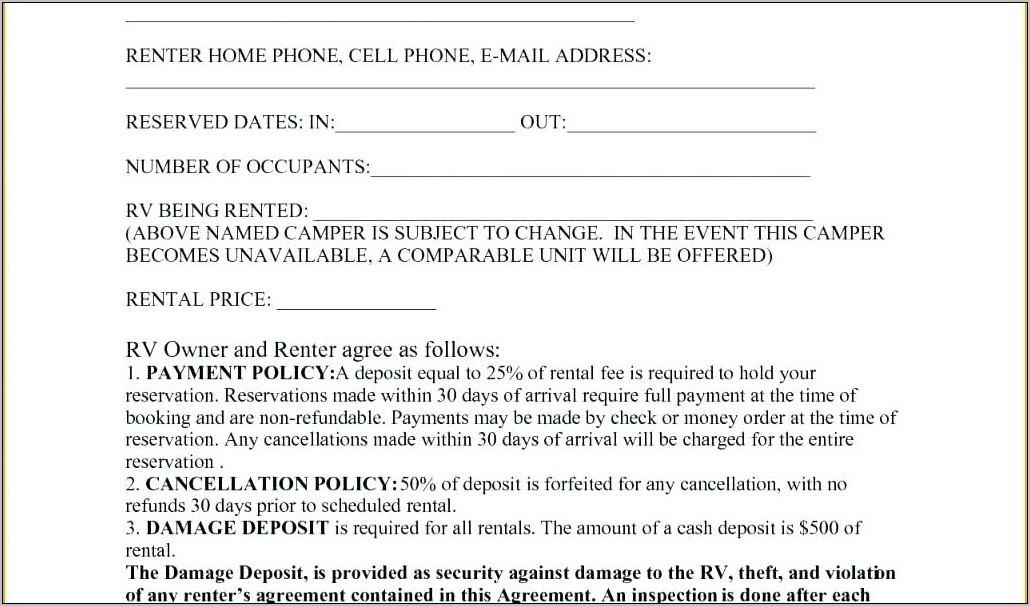 Trailer Lease Agreement Template