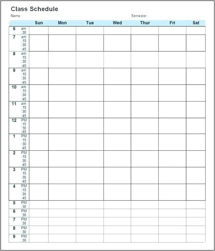 Training Course Schedule Template