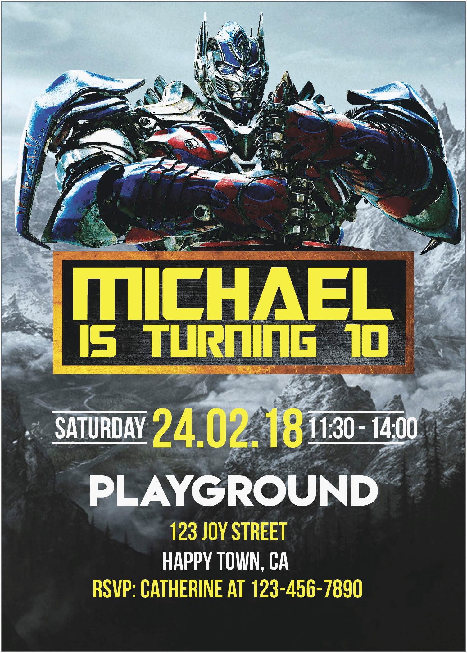 Transformers Birthday Invitation Free Template