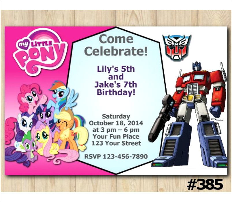 Transformers Birthday Invitation Template