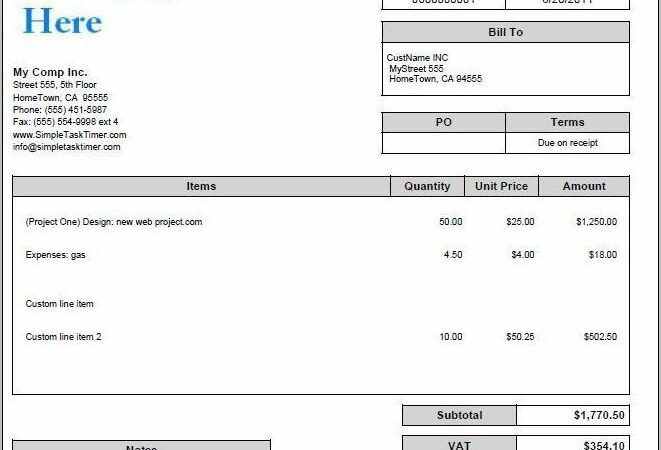 Translation Invoice Template Uk