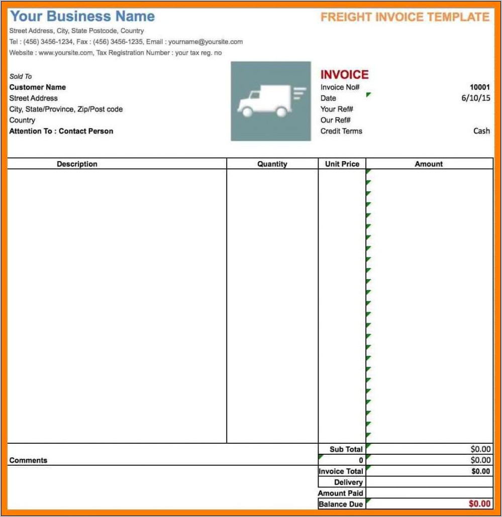 Transportation Invoice Template Free