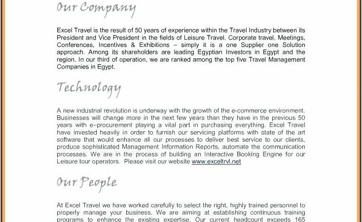 Travel Agency Company Profile Example