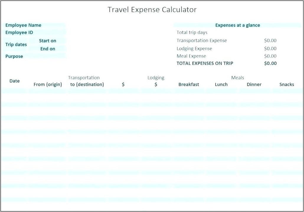 Travel Expenses Claim Form Template