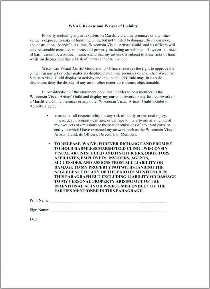 Travel Waiver Form Template