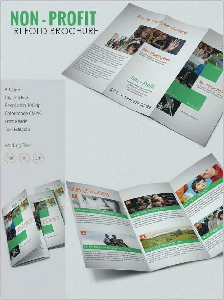 Tri Fold Brochure Template Indesign A4