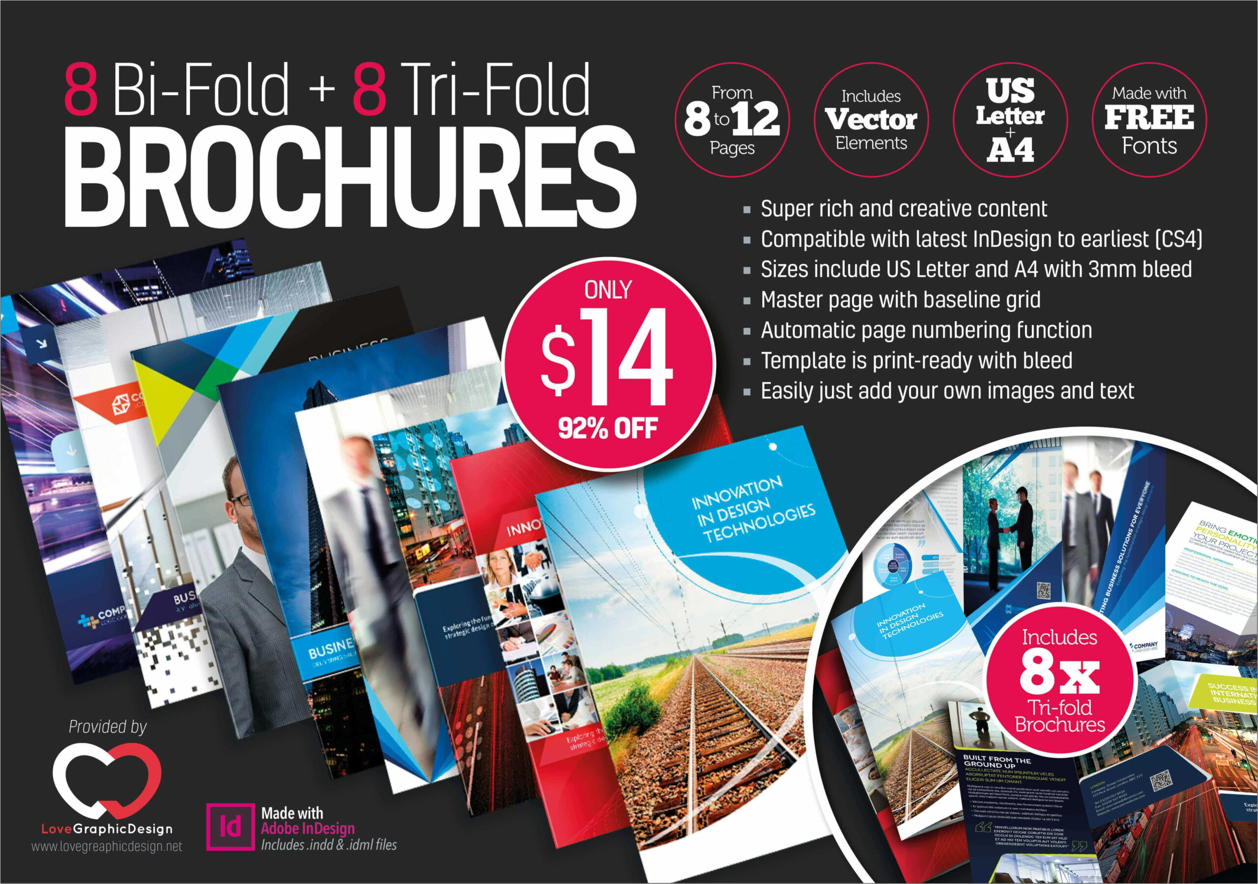 Tri Fold Brochure Templates Indesign