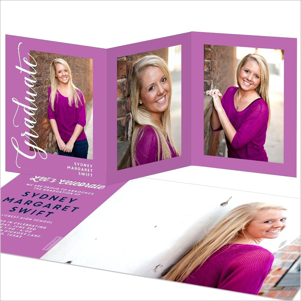 Tri Fold Graduation Invitations