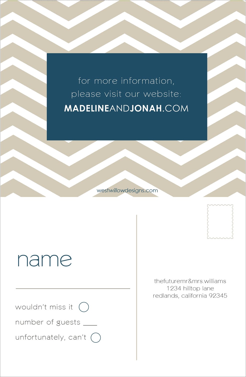 Tri Fold Invitation With Perforated Rsvp