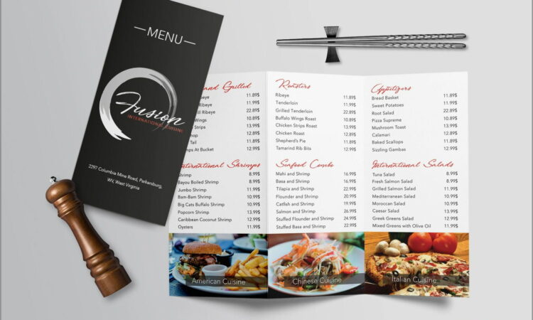 Tri Fold Menu Template