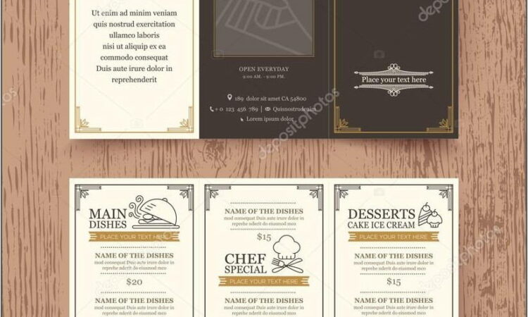 Tri Fold Restaurant Menu Templates