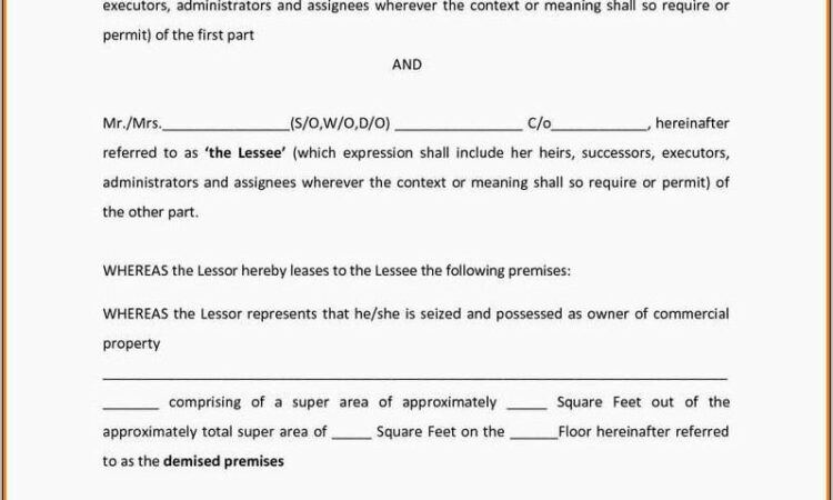 Triple Net Lease Form Word Document