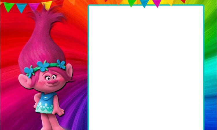 Trolls Birthday Invitation Template