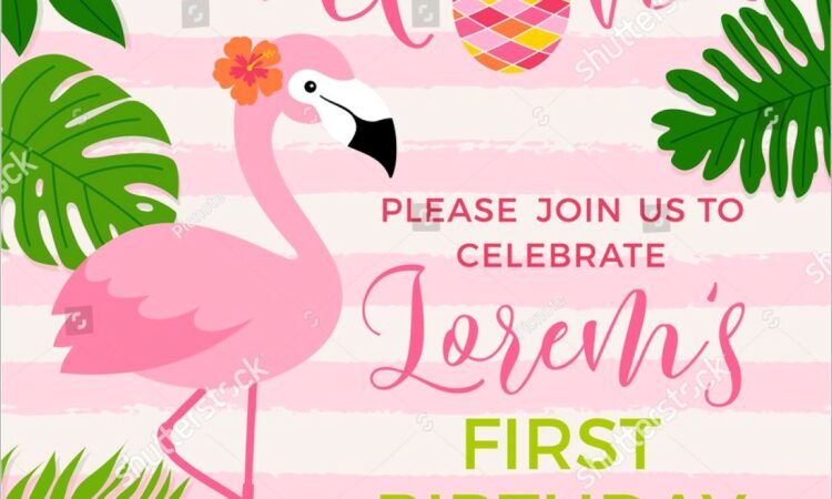 Tropical Flamingo Invitation Template