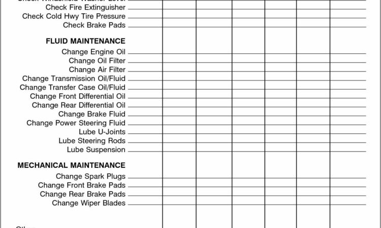 Truck Maintenance Log Template