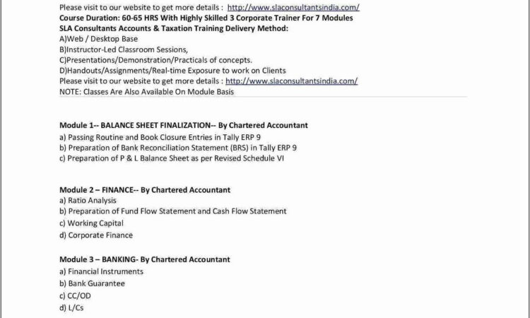 Trust Financial Statements Format