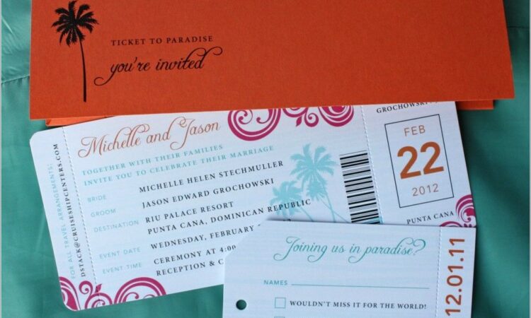 Turquoise And Orange Wedding Invitations