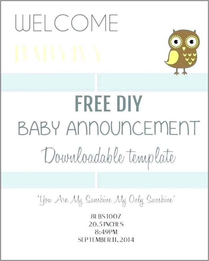 Twin Birth Announcement Template Free