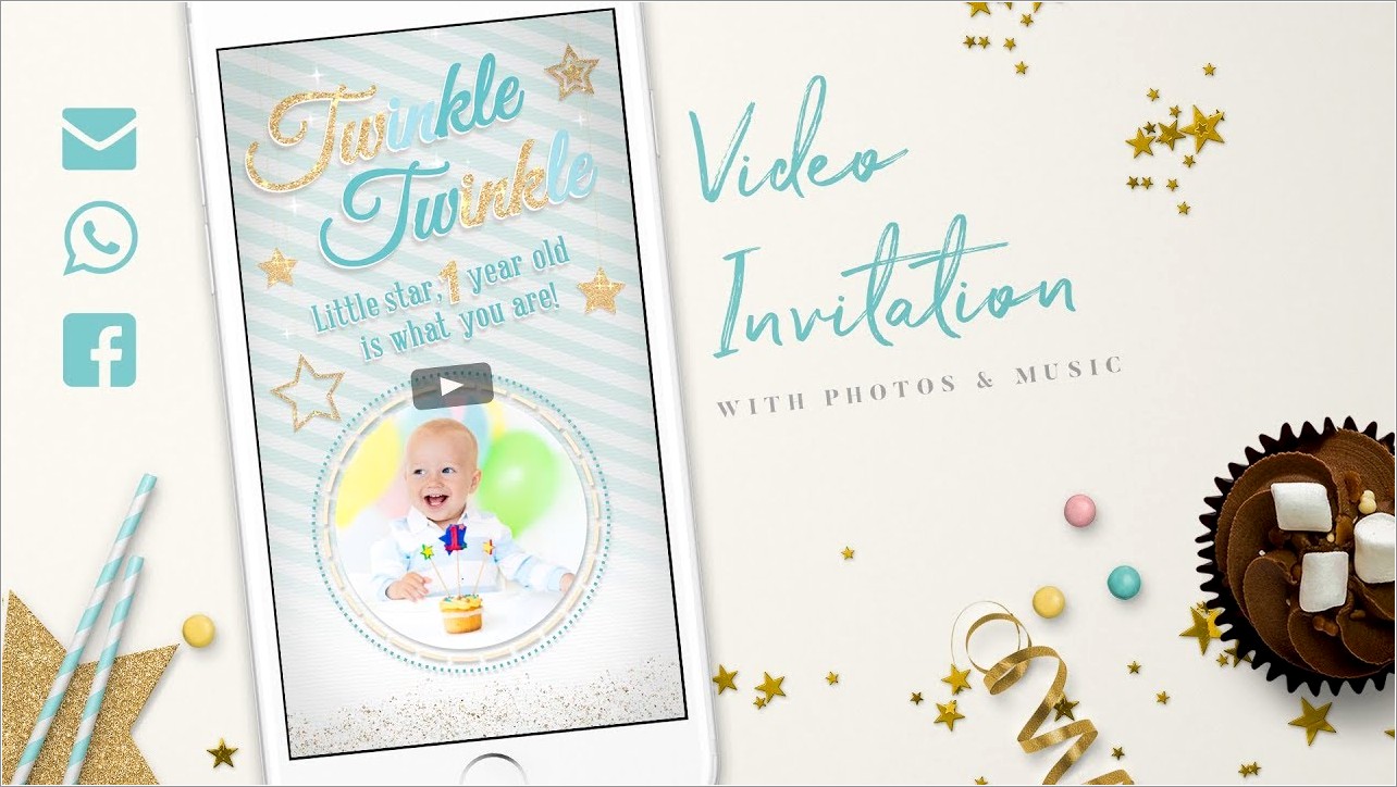 Twinkle Twinkle Little Star 1st Birthday Invitations