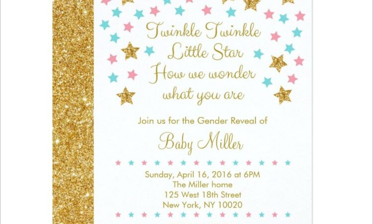 Twinkle Twinkle Little Star Gender Reveal Invitations