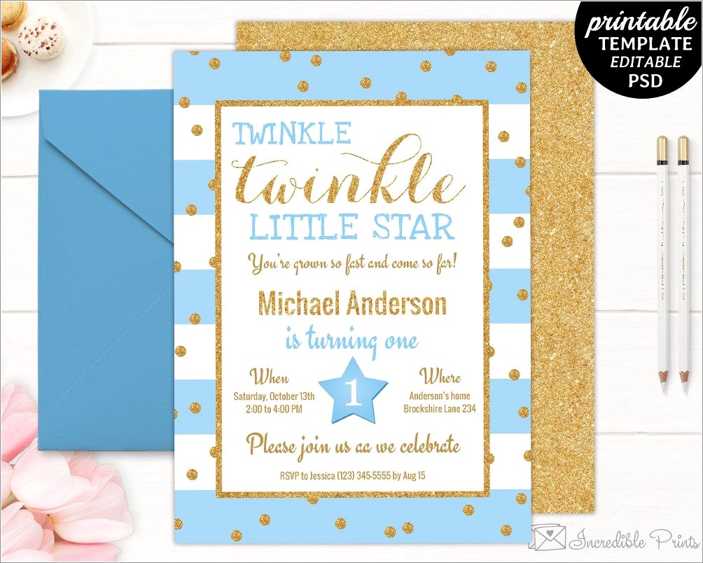 Twinkle Twinkle Little Star Invitation Template