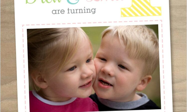 Twins First Birthday Invitations