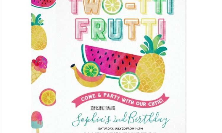 Twotti Frutti Birthday Invitations