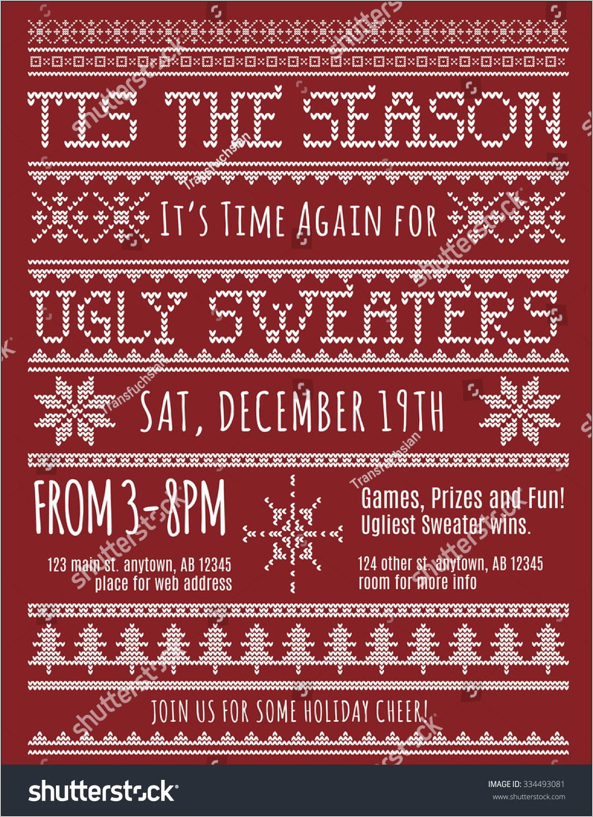 Ugly Christmas Sweater Invitation Template Free