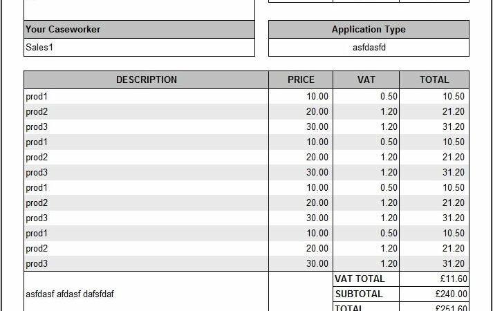 Uk Invoice Template No Vat