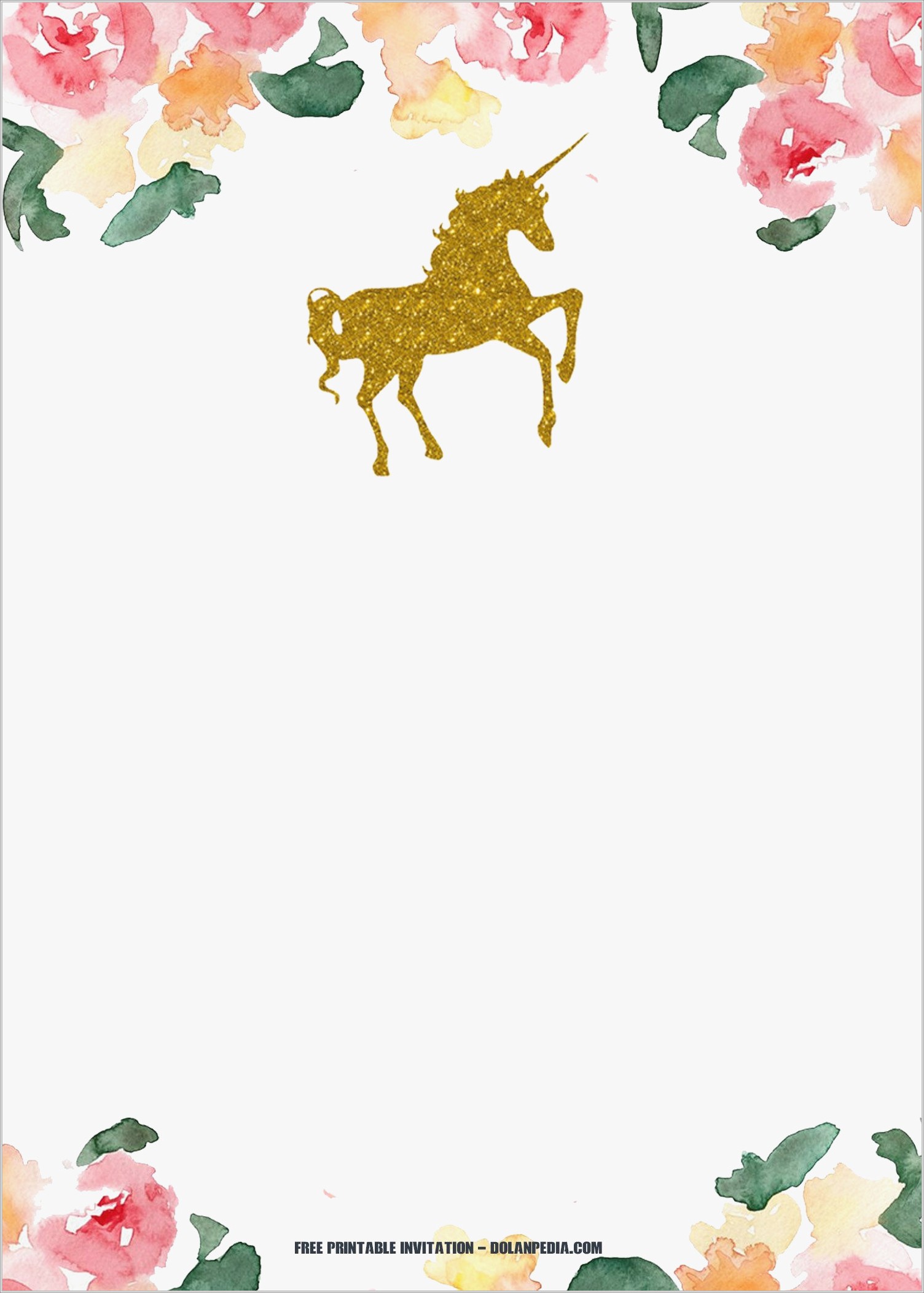Unicorn Birthday Invitation Background