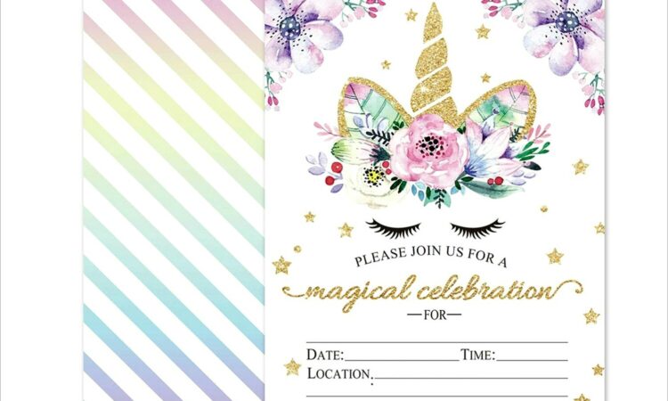 Unicorn Birthday Invitations Online