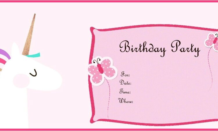 Unicorn Birthday Invitations Online Free