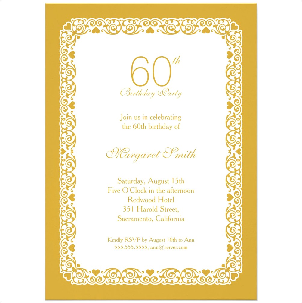 Unique 60th Birthday Invitations