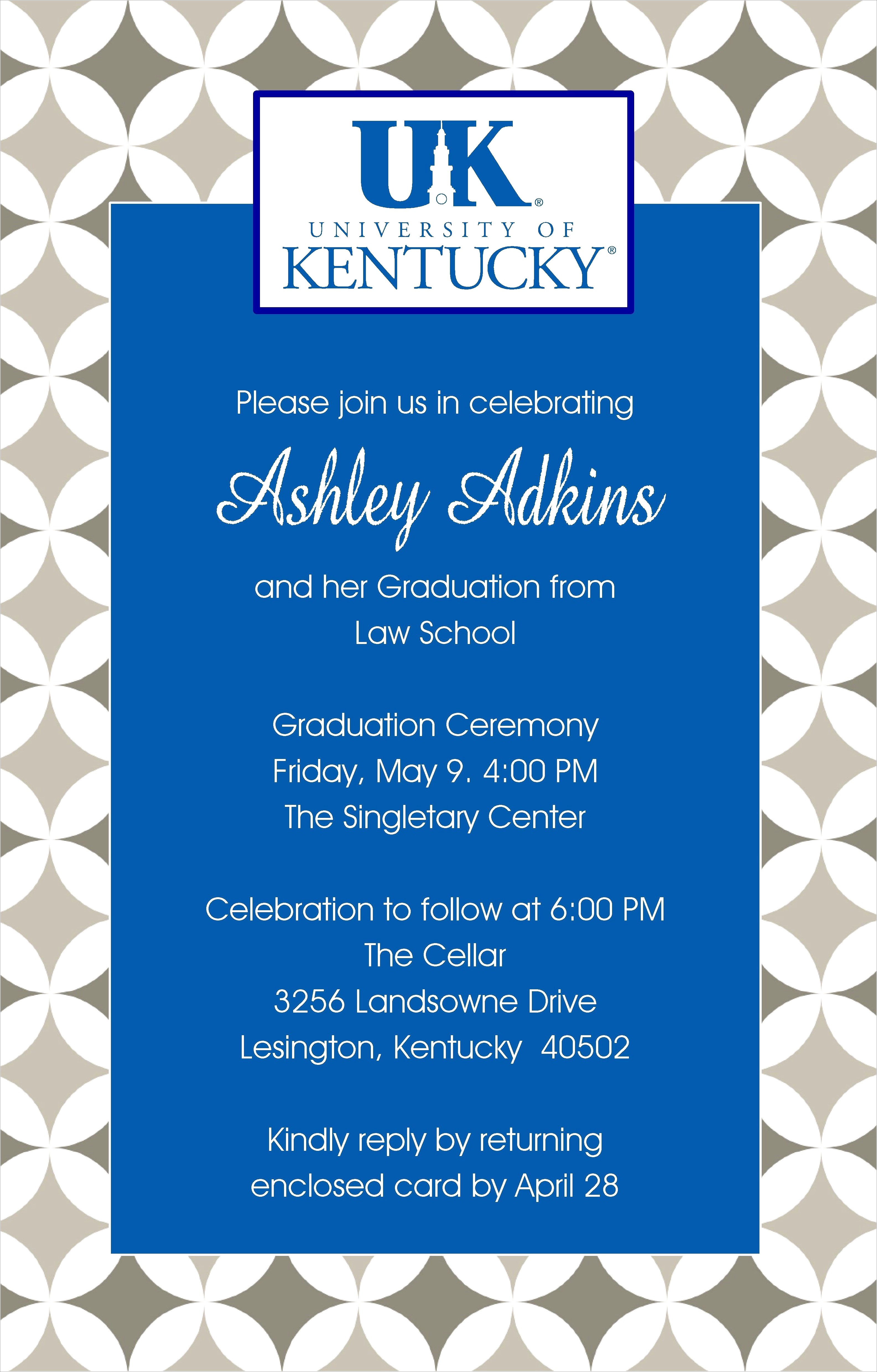 University Of Kentucky Graduation Invitations