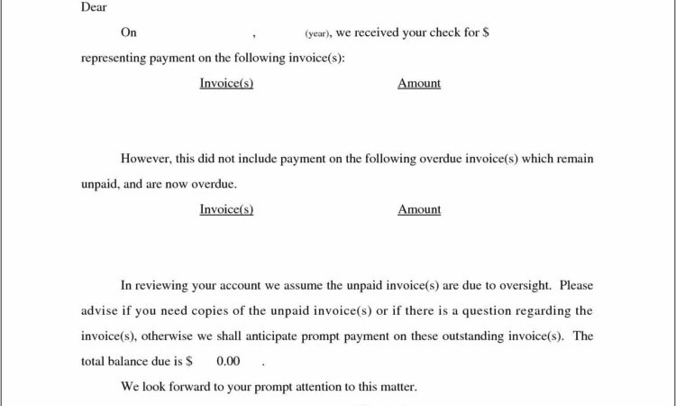 Unpaid Invoice Letter Example