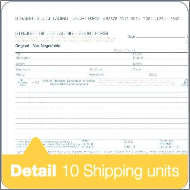 Ups Freight Bill Of Lading Form