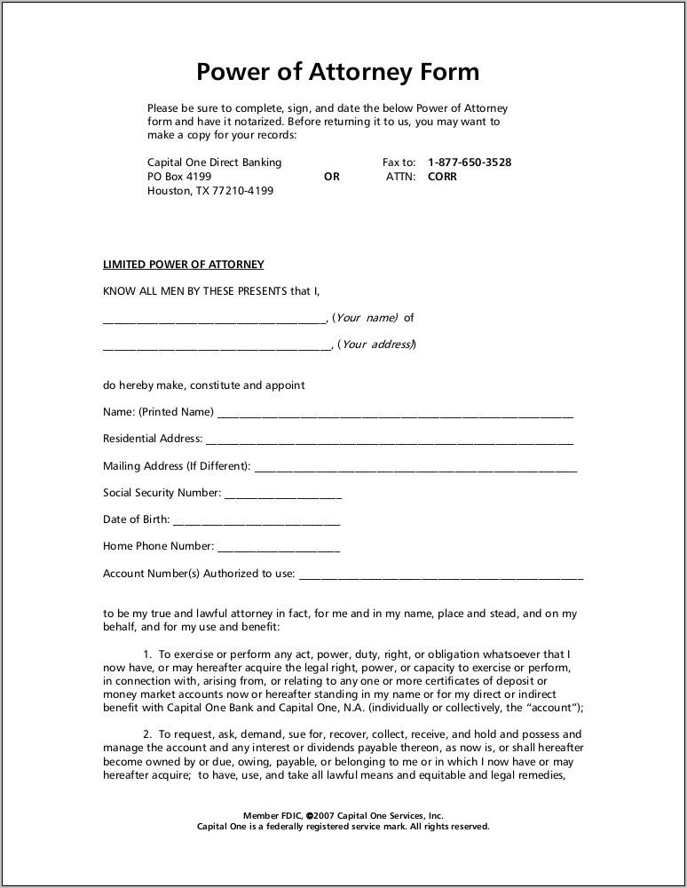 Us Bank Power Of Attorney Forms