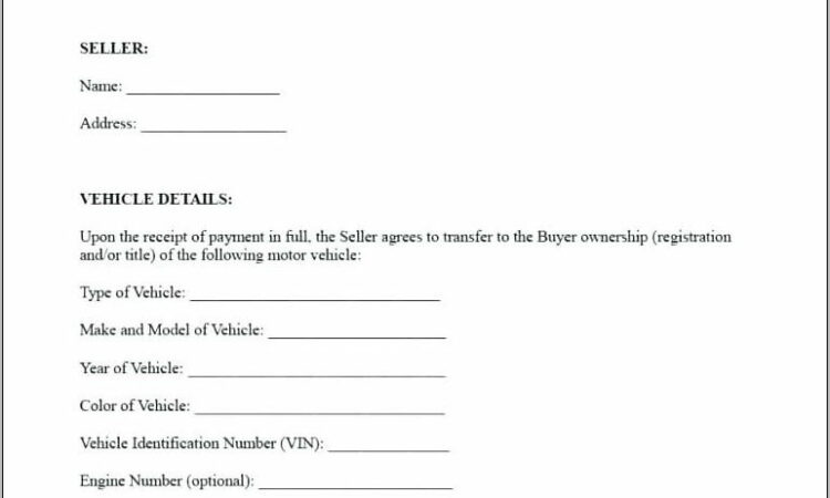 Used Car Sales Agreement Template India