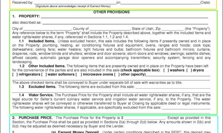 Utah Real Estate Purchase Contract Landform